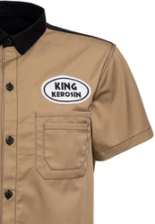 KingKerosin Kurzarmhemd All You Need is Beer Beige/Khaki/Braun