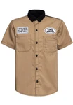 KingKerosin Kurzarmhemd All You Need is Beer Beige/Khaki/Braun