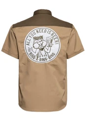 KingKerosin Kurzarmhemd All You Need is Beer Khaki/Braun/Beige