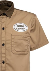KingKerosin Kurzarmhemd All You Need is Beer Khaki/Braun/Beige