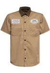 KingKerosin Kurzarmhemd All You Need is Beer Khaki/Braun/Beige