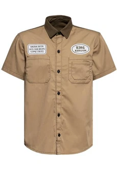 KingKerosin Kurzarmhemd All You Need is Beer Khaki/Braun/Beige