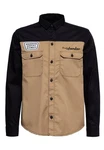 KingKerosin Langarmhemd The Islander Beige/Braun/Khaki/Dunkelblau