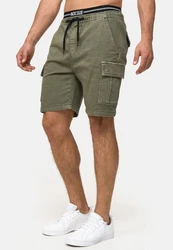 Indicode Jeansshorts Rudi Dunkelgrün/Khaki