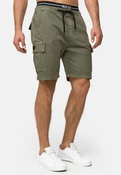 Indicode Jeansshorts Rudi Dunkelgrün/Khaki