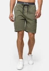 Indicode Jeansshorts Rudi Dunkelgrün/Khaki