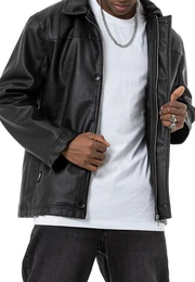 Lederimitatjacke Red Bridge Herren Kunst-Lederjacke bergangsjacke Schwarz S