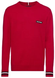Strickpullover GLOBAL STRIPE CREW NK Global-Streifen auf rmelabschluss und Nacken