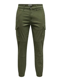 ONLY & SONS Cargohose Carter Dunkelgrün/Khaki/Grün