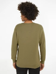 Calvin Klein Rundhalspullover TEXTURED CN SWEATER Dunkelgrün/Khaki