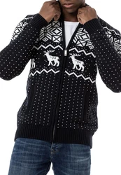 RedBridge Strickjacke Norweger Slim-Fit Hellblau/Dunkelblau/Schwarz/Weiß/Braun/Gelb