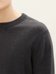 TOM TAILOR Strickpullover Basic mit Logo Stickerei 