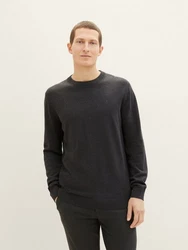 TOM TAILOR Strickpullover Basic mit Logo Stickerei 