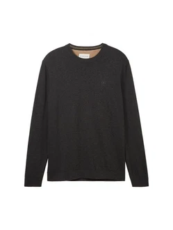 TOM TAILOR Strickpullover Basic mit Logo Stickerei