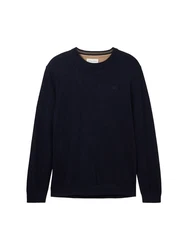 TOM TAILOR Strickpullover Basic mit Logo Stickerei 