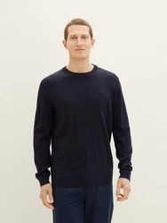 TOM TAILOR Strickpullover Basic mit Logo Stickerei 