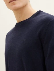 TOM TAILOR Strickpullover Basic mit Logo Stickerei 