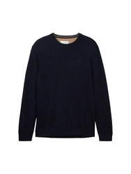 TOM TAILOR Strickpullover Basic mit Logo Stickerei 