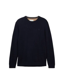 TOM TAILOR Strickpullover Basic mit Logo Stickerei TOM TAILOR Strickpullover Basic mit Logo Stickerei