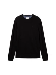 TOM TAILOR Strickpullover Basic mit Logo Stickerei 