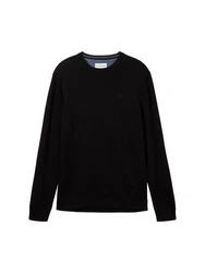 TOM TAILOR Strickpullover Basic mit Logo Stickerei 