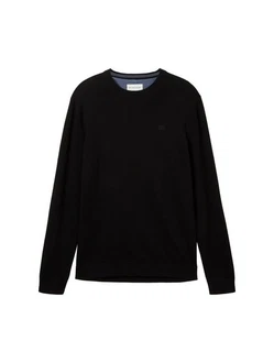 TOM TAILOR Strickpullover Basic mit Logo Stickerei TOM TAILOR Strickpullover Basic mit Logo Stickerei