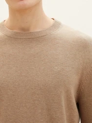 TOM TAILOR Strickpullover Basic mit Logo Stickerei 
