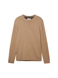TOM TAILOR Strickpullover Basic mit Logo Stickerei 