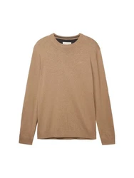 TOM TAILOR Strickpullover Basic mit Logo Stickerei 