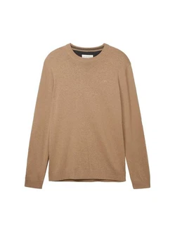 TOM TAILOR Strickpullover Basic mit Logo Stickerei 