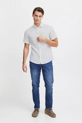 Casual Friday Kurzarmhemd CFAksel SS linen mix shirt Weiß/Grau/Creme