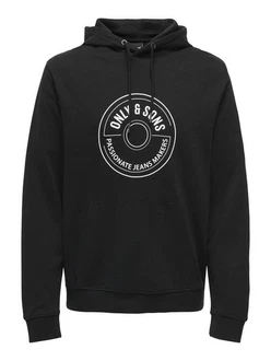 ONLY & SONS Hoodie ONSLAMER REG INTERLOCK SWEAT HOODIE Schwarz