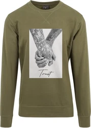 Mister Tee Rundhalspullover Trust 2.0 Crewneck Dunkelgrün/Grün/Beige