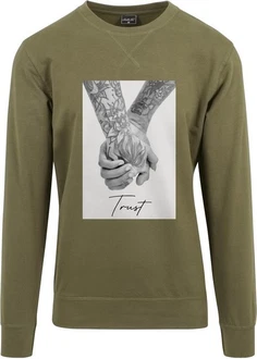 Mister Tee Rundhalspullover Trust 2.0 Crewneck Dunkelgrün/Grün/Beige