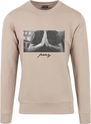 Mister Tee Rundhalspullover Pray Crewneck (1-tlg) Grau/Beige/Braun