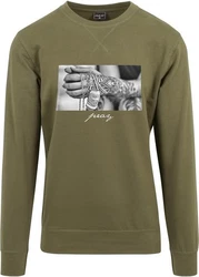 Mister Tee Rundhalspullover Pray 2.0 Crewneck Dunkelgrün
