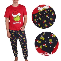 Schlafanzug Der Grinch Weihnachtspyjama fr Mnner, Pyjama mit langer Hose XS