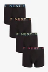 Next A-Front Boxershorts (4-St) Schwarz/Mischfarben/Rosa