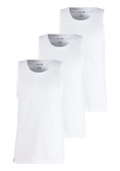 Lacoste Tanktop 3er Pack Rundhalsausschnitt Weiß/Creme/Grau