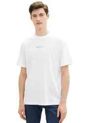 TOM TAILOR Shirt mit Logo Print schwarz/weiß