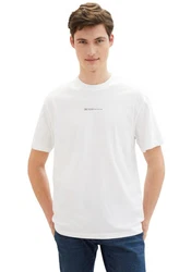 TOM TAILOR Shirt mit Logo Print schwarz/weiß