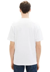 TOM TAILOR Shirt mit Logo Print schwarz/weiß