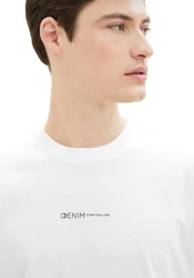 TOM TAILOR Shirt mit Logo Print schwarz/weiß