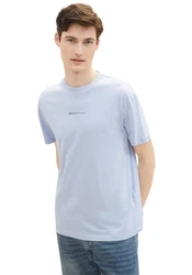 TOM TAILOR Shirt mit Logo Print Hellblau/Blau