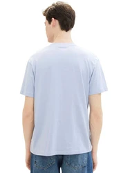 TOM TAILOR Shirt mit Logo Print Hellblau/Blau