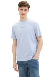TOM TAILOR Shirt mit Logo Print Hellblau/Blau