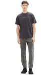 TOM TAILOR Shirt mit Logo Print Dunkelgrau/Grau/Dunkelblau