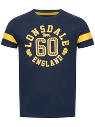 Lonsdale T-Shirt Askerswell Dunkelblau/Gelb/Hellblau/Blau