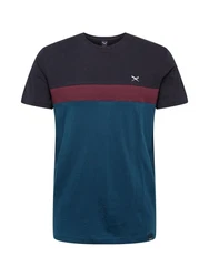 iriedaily T-Shirt Court petrol/weinrot/schwarz