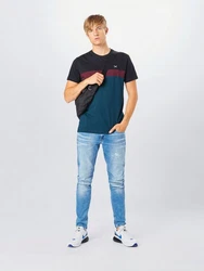 iriedaily T-Shirt Court petrol/weinrot/schwarz